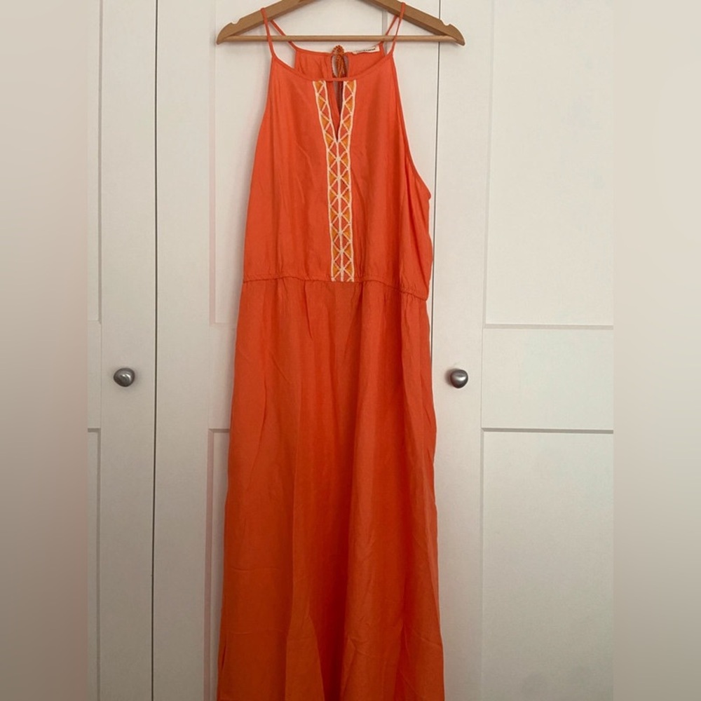 Orange Sleeveless Maxi Dress
